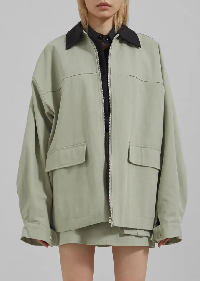 Women Malia Utility Jacket 8211 Khaki The Frankie Shop Outerwear