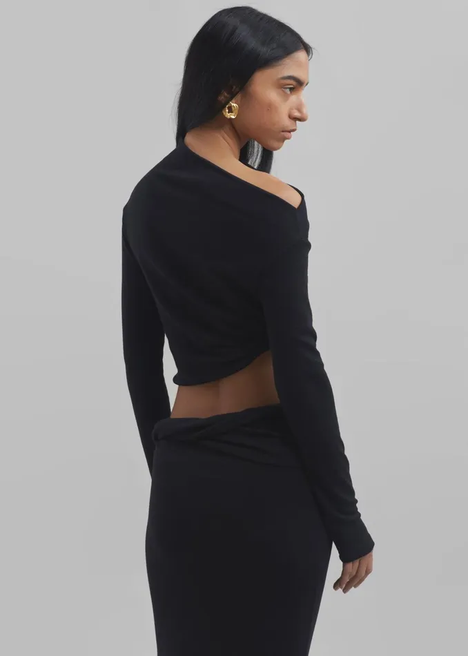 Women Margot Asymmetric Top 8211 Black The Frankie Shop Tops