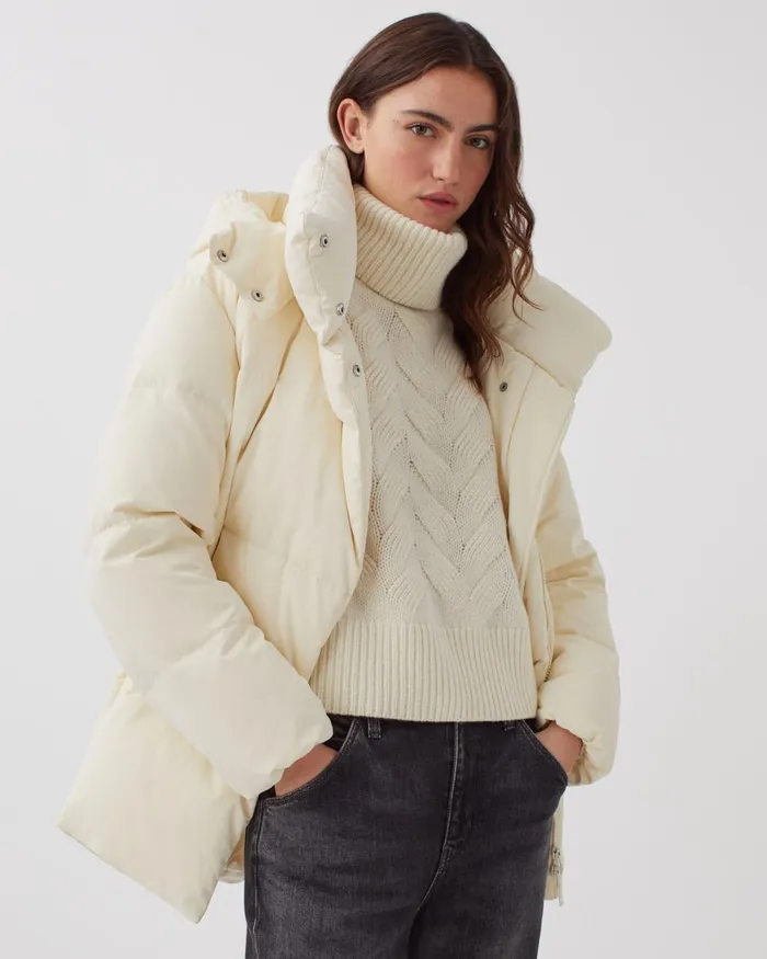 Women Margotte 8211 MidLength Down Jacket Glass Green Beige Comptoir Des Cotonniers Coats and Jackets