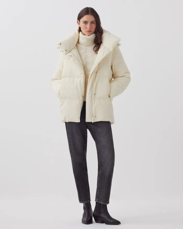 Women Margotte 8211 MidLength Down Jacket Glass Green Beige Comptoir Des Cotonniers Coats and Jackets Women Margotte 8211 MidLength Down Jacket Glass Green Beige Comptoir Des Cotonniers Coats and Jackets