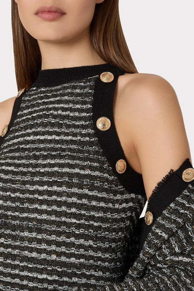 Women Matching Sets Milly Halter Textured Fringe Knit Mini Dress Black Gold Multi Women Matching Sets Milly Halter Textured Fringe Knit Mini Dress Black Gold Multi