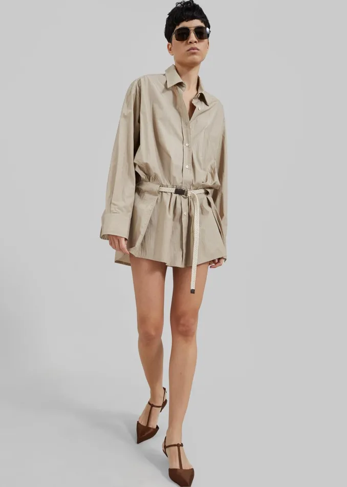 Women Matty Belted Dress 8211 Beige The Frankie Shop Dresses