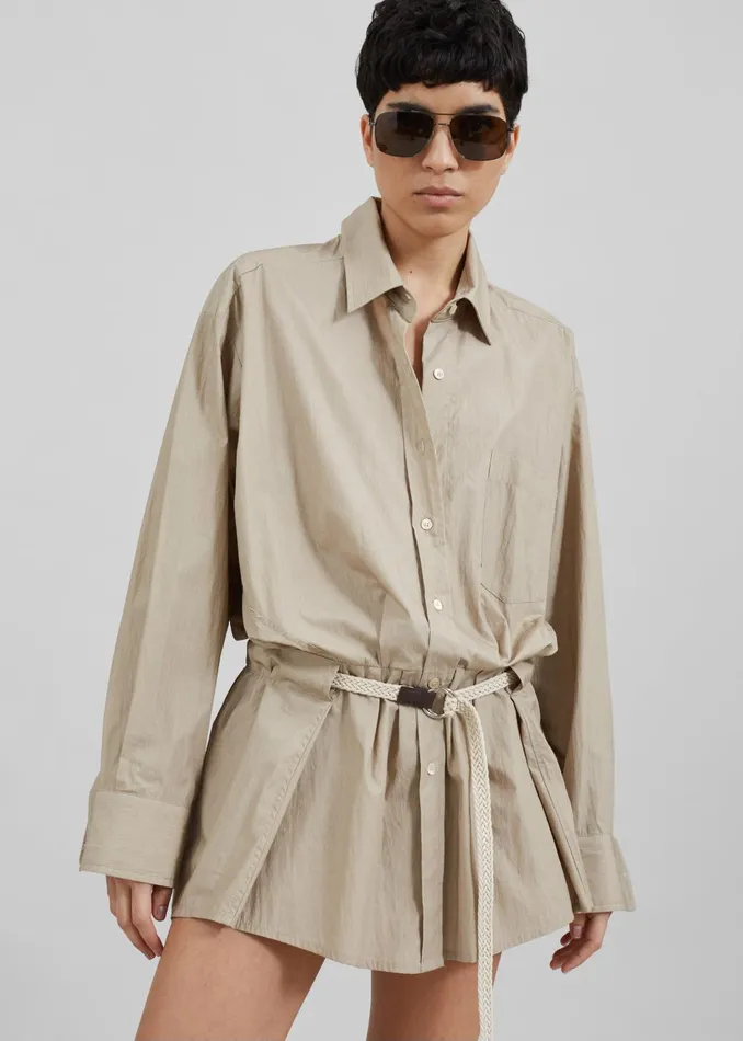 Women Matty Belted Dress 8211 Beige The Frankie Shop Dresses