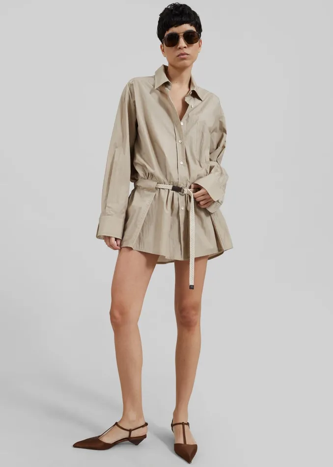 Women Matty Belted Dress 8211 Beige The Frankie Shop Dresses