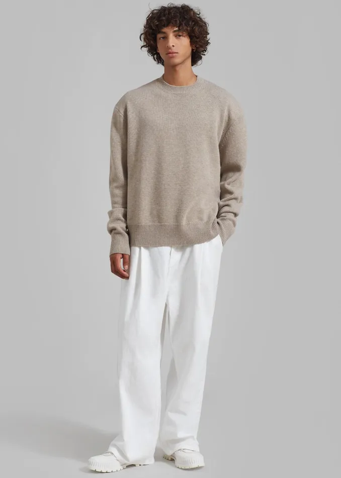 WomenMen Quinton Crew Neck Sweater 8211 Beige Melange The Frankie Shop Knitwear
