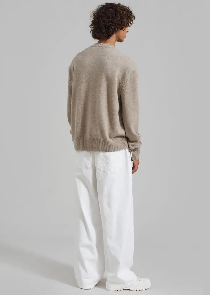 WomenMen Quinton Crew Neck Sweater 8211 Beige Melange The Frankie Shop Knitwear