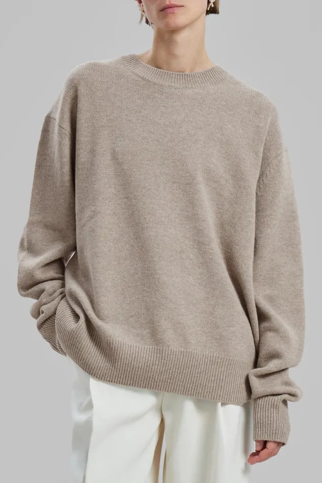 WomenMen Quinton Crew Neck Sweater 8211 Beige Melange The Frankie Shop Knitwear