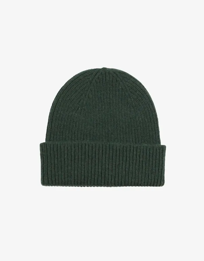 Women Merino Wool Beanie Hunter Green Colorful Standard Beanies