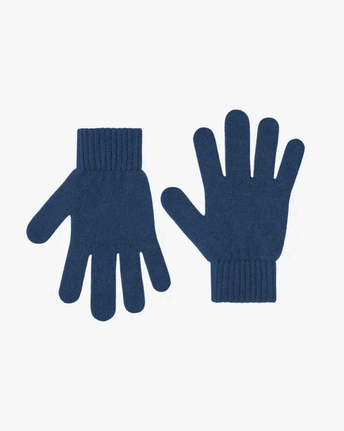 Women Merino Wool Gloves Marine Blue Colorful Standard Gloves