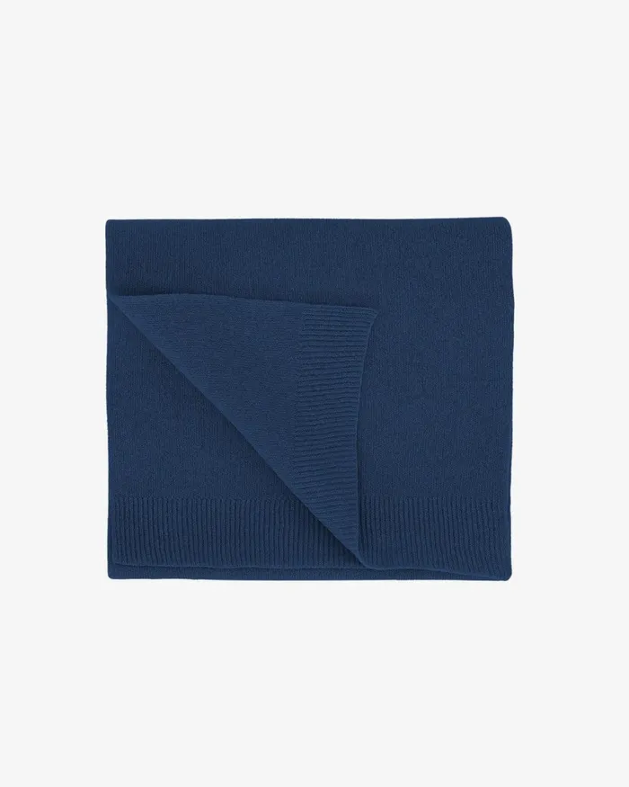 Women Merino Wool Scarf Marine Blue Colorful Standard Scarves
