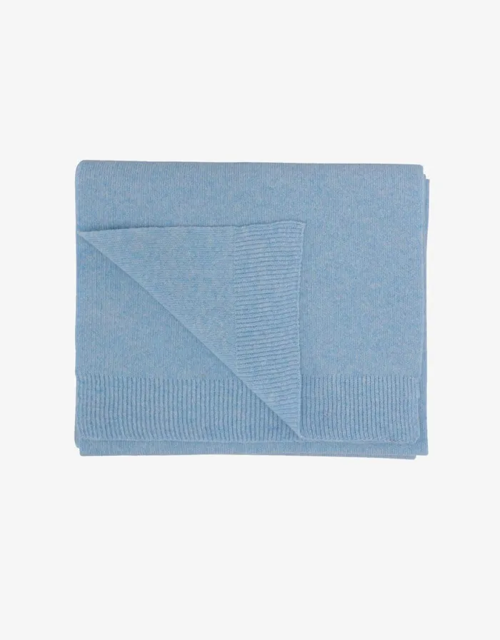 Women Merino Wool Scarf Stone Blue Colorful Standard Scarves