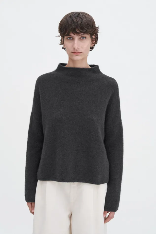 Women Mika Yak Funnelneck Sweater Green Grey Filippa K Knitwear