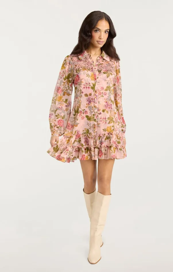Women Mini Cinq Sept Barnes Dress Soft Pink Multi