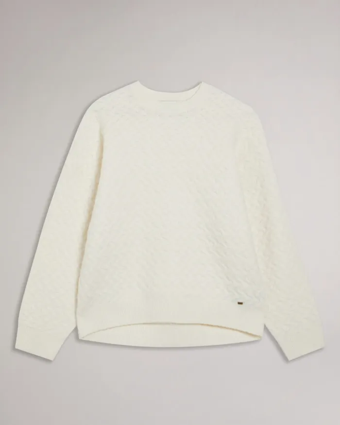 Women MORLEA 8211 Horizontal Cable Relaxed Jumper Ivory Ted Baker Jumpers and Cardigans Women MORLEA 8211 Horizontal Cable Relaxed Jumper Ivory Ted Baker Jumpers and Cardigans