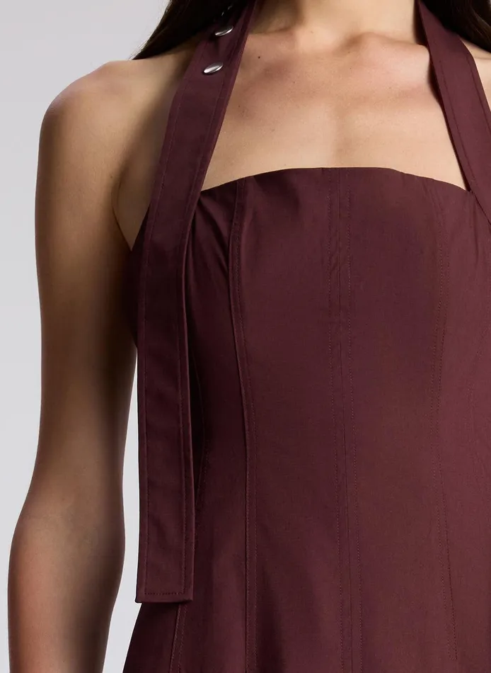 Women Natalie Halter Midi Dress Carob ALC Dresses