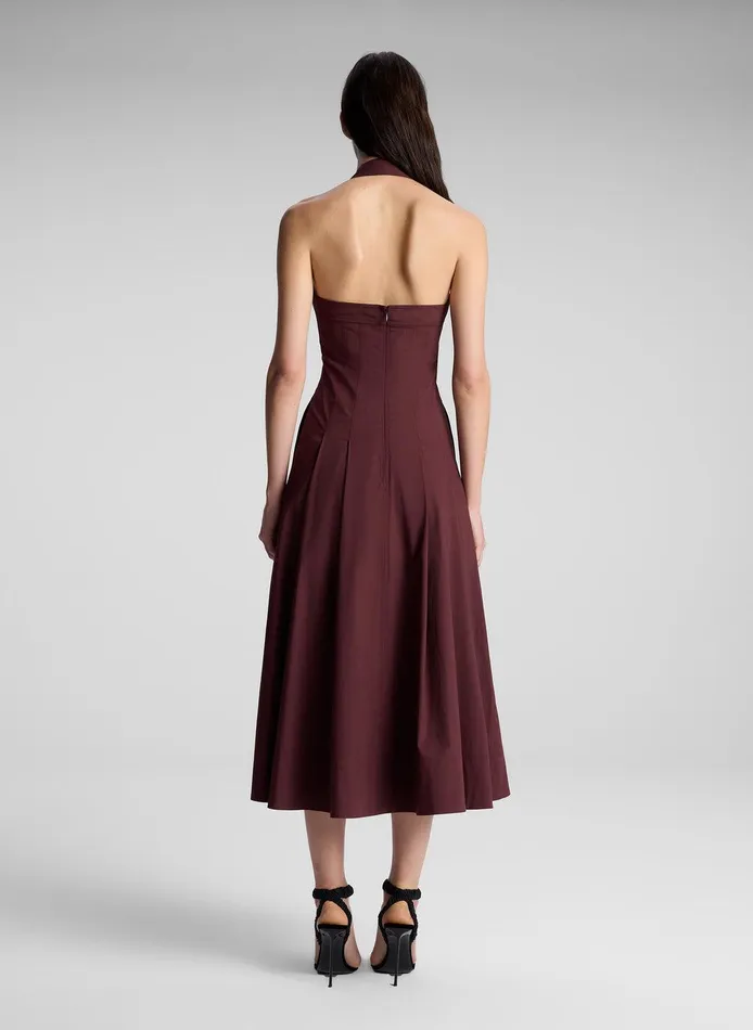 Women Natalie Halter Midi Dress Carob ALC Dresses