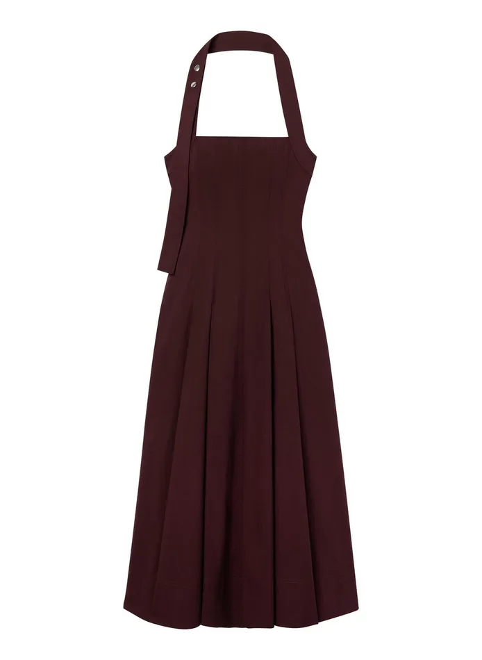 Women Natalie Halter Midi Dress Carob ALC Dresses
