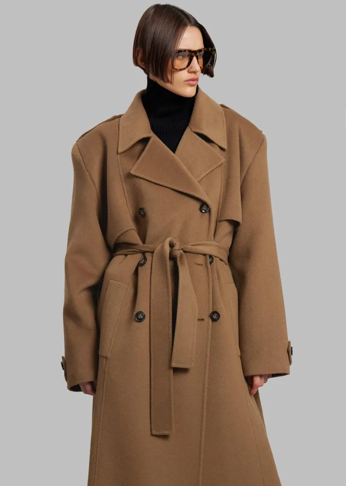 Women Nikola Padded Trench Coat 8211 Camel The Frankie Shop Outerwear