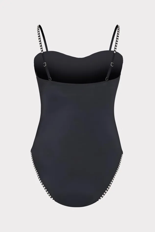 Women One Piece Swimsuits Milly Heat Set Embellishment Underwire One Piece Black Women One Piece Swimsuits Milly Heat Set Embellishment Underwire One Piece Black