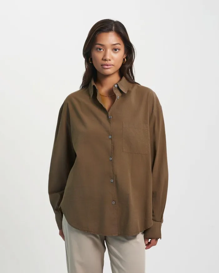 Women Organic Oversized Shirt Faded Pink Colorful Standard Shirts