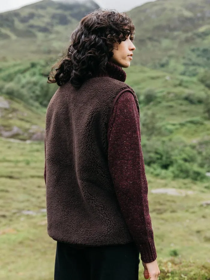 Women Orsik Fleece Gilet Seal Brown Finisterre Jackets Coats and Gilets