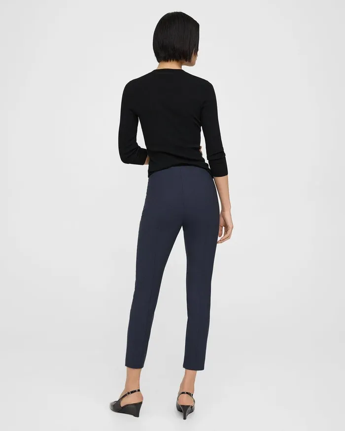 Women Pants Theory Pintucked Slim Pant In Good Wool Nocturne Navy