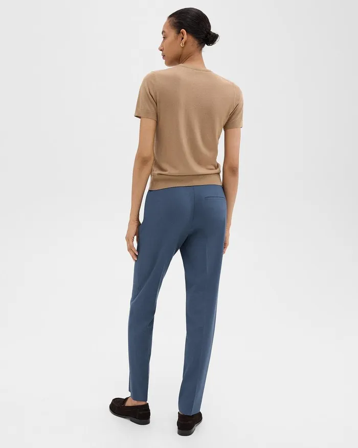 Women Pants Theory Treeca Full Length Pant In Good Wool Ash Blue