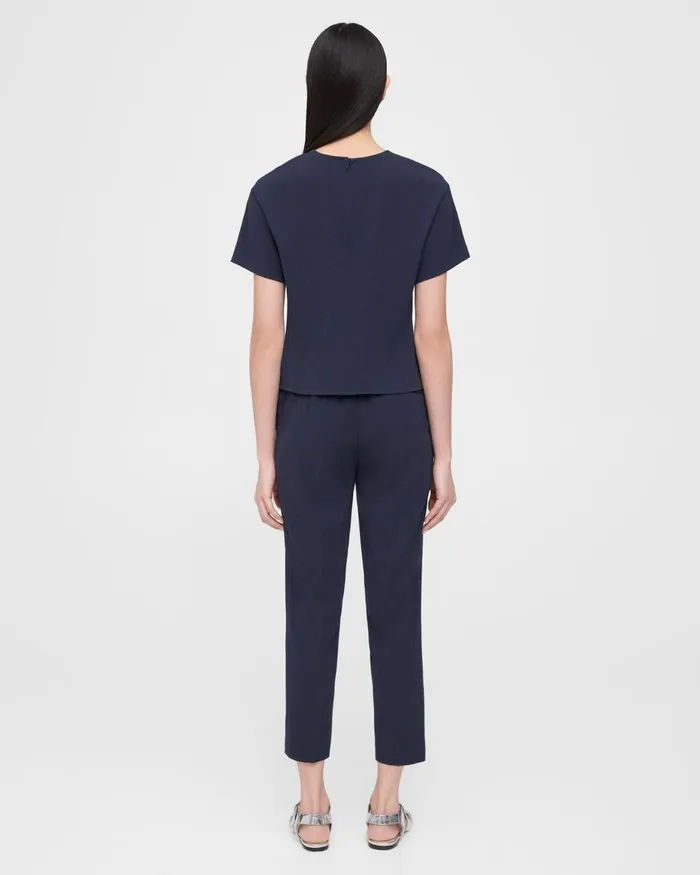 Women Pants Theory Treeca PullOn Pant In Striped Admiral Crepe Nocturne Navy