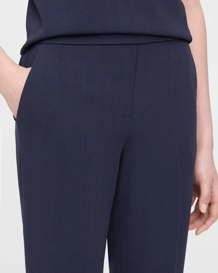 Women Pants Theory Treeca PullOn Pant In Striped Admiral Crepe Nocturne Navy