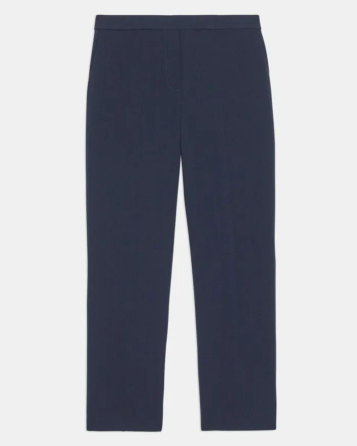Women Pants Theory Treeca PullOn Pant In Striped Admiral Crepe Nocturne Navy