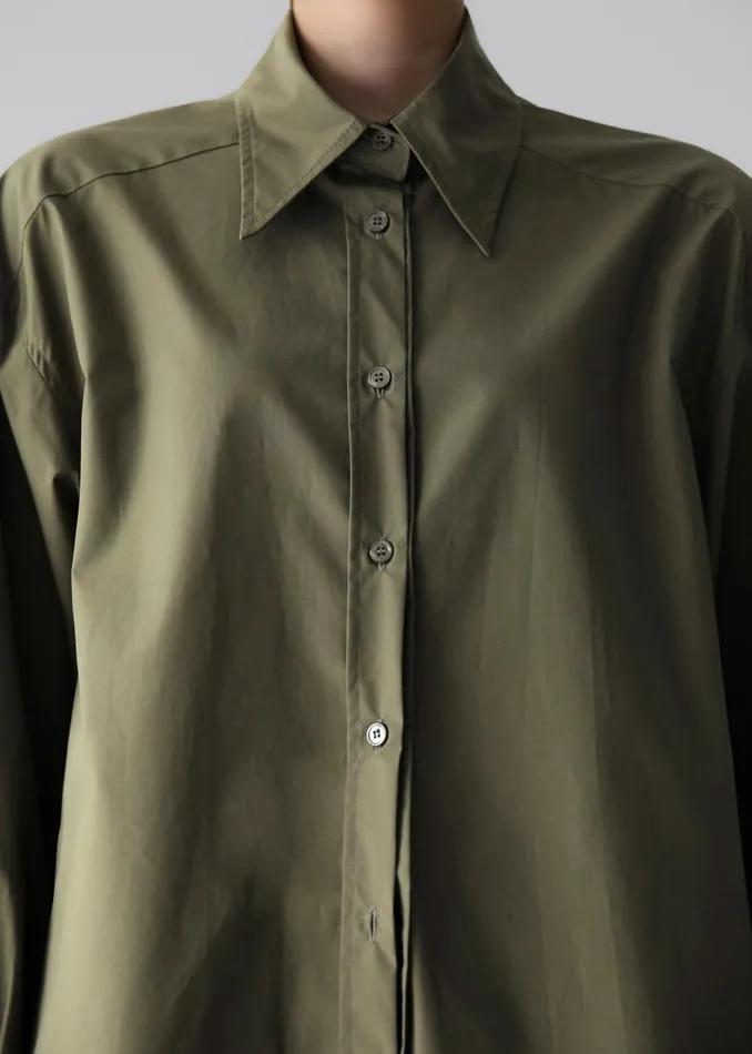 Women Prato Button Up Shirt 8211 Khaki The Frankie Shop Tops