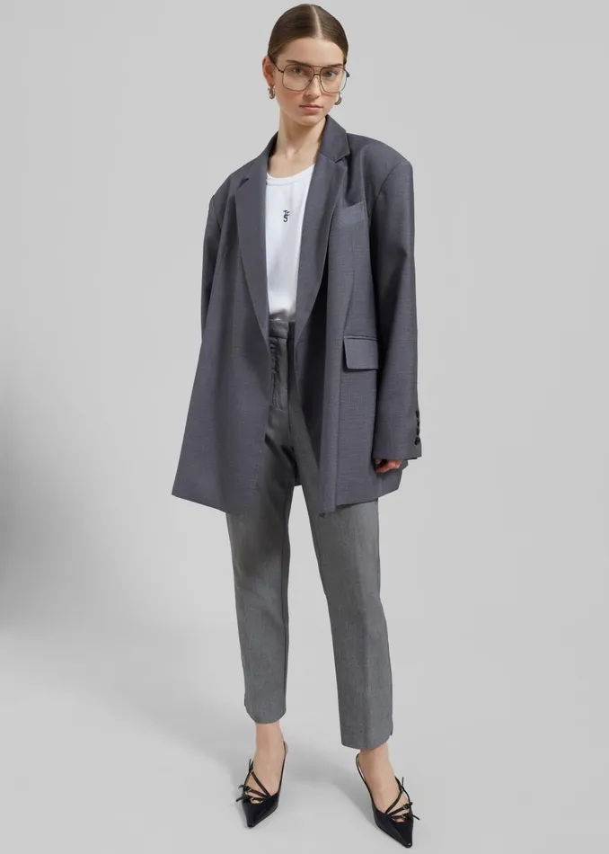 Women Quincy Blazer 8211 Grey The Frankie Shop Outerwear