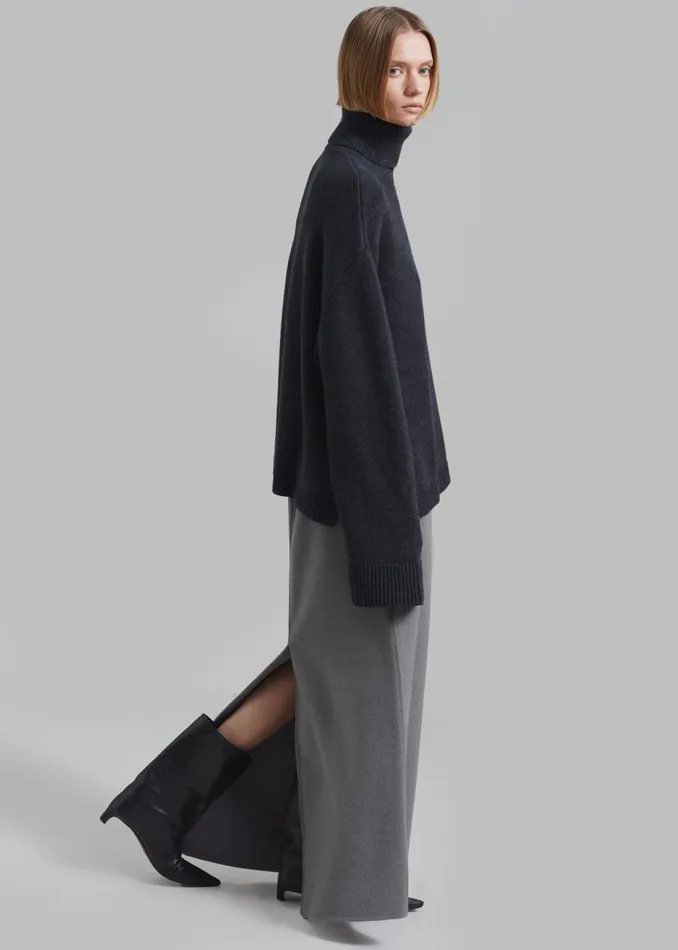 Women Rhea Trapeze Turtleneck 8211 Charcoal The Frankie Shop Knitwear