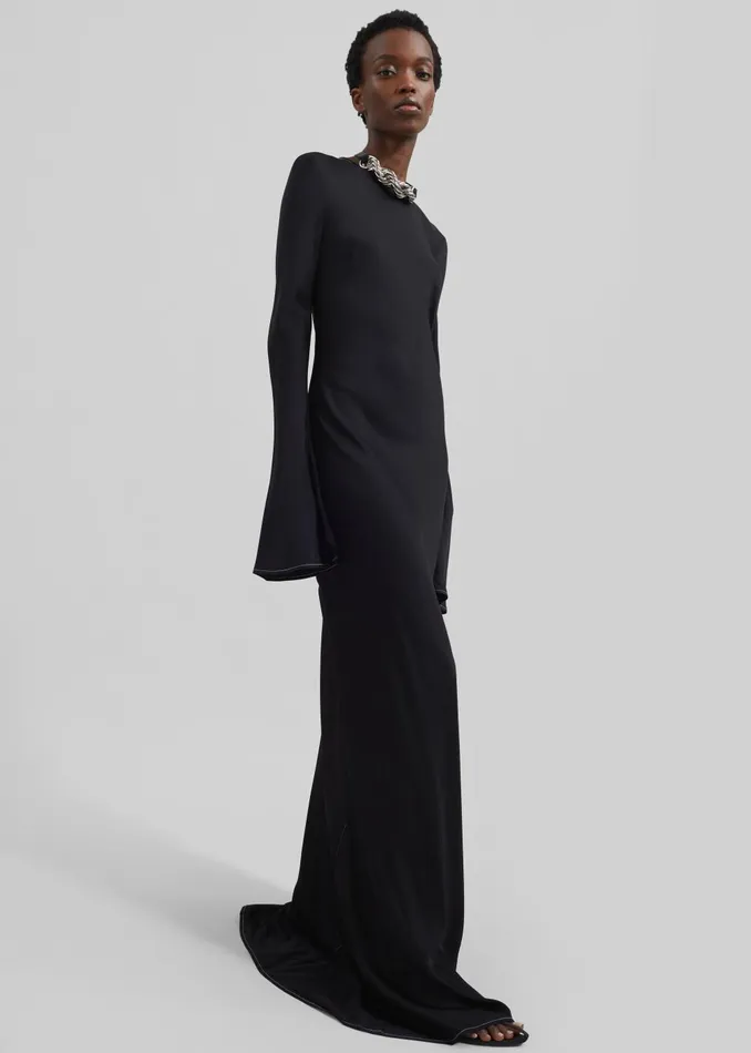Women Rotate Satin Maxi Dress 8211 Black The Frankie Shop Dresses