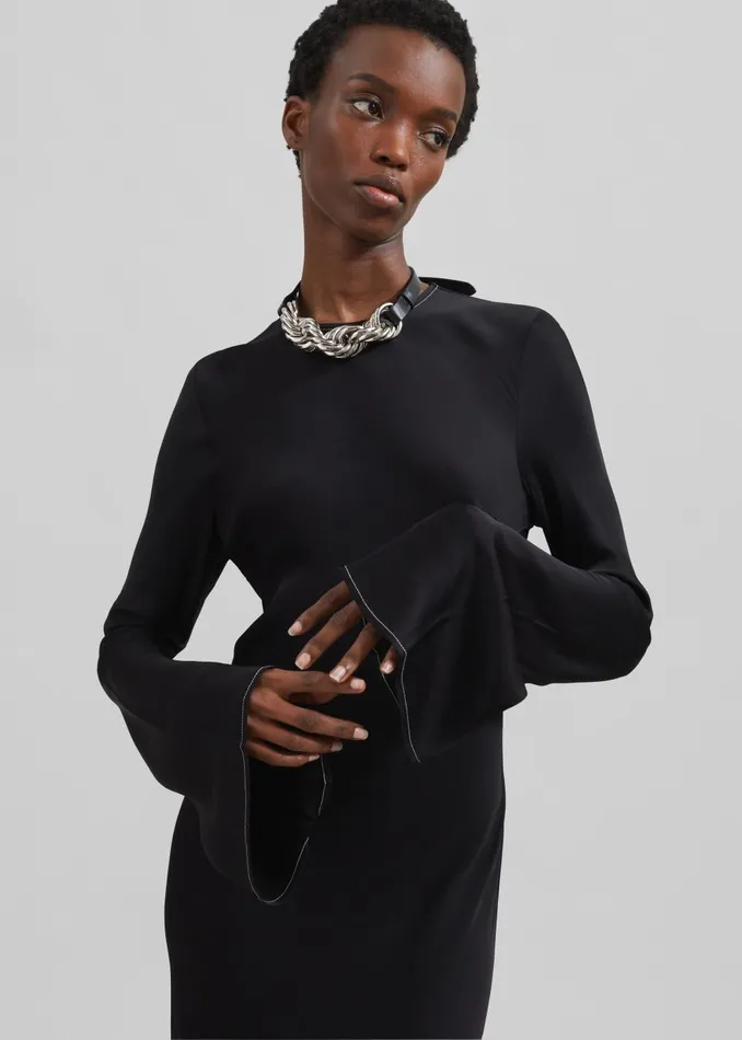 Women Rotate Satin Maxi Dress 8211 Black The Frankie Shop Dresses