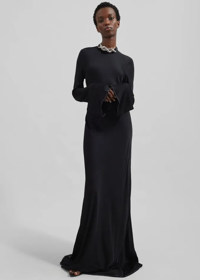 Women Rotate Satin Maxi Dress 8211 Black The Frankie Shop Dresses
