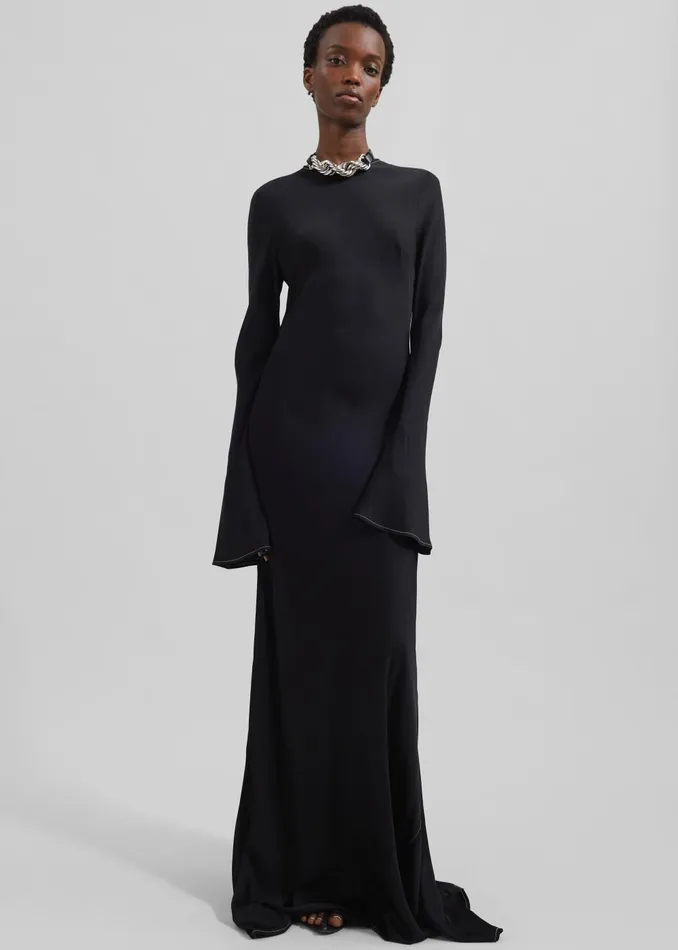 Women Rotate Satin Maxi Dress 8211 Black The Frankie Shop Dresses