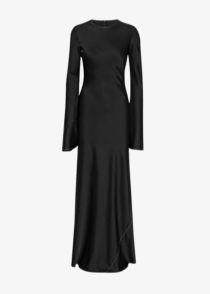 Women Rotate Satin Maxi Dress 8211 Black The Frankie Shop Dresses