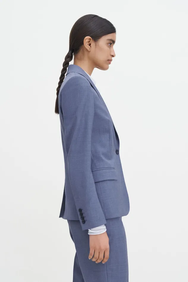 Women Sasha Cool Wool Blazer Dusty Blue Filippa K Blazers