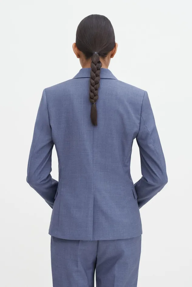 Women Sasha Cool Wool Blazer Dusty Blue Filippa K Blazers
