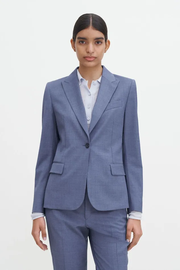 Women Sasha Cool Wool Blazer Dusty Blue Filippa K Blazers