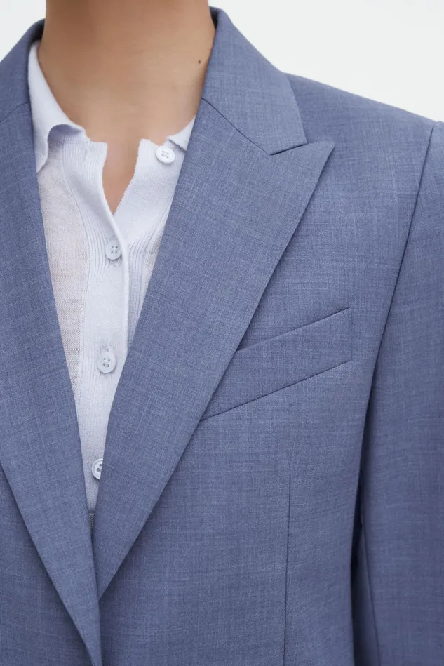 Women Sasha Cool Wool Blazer Dusty Blue Filippa K Blazers