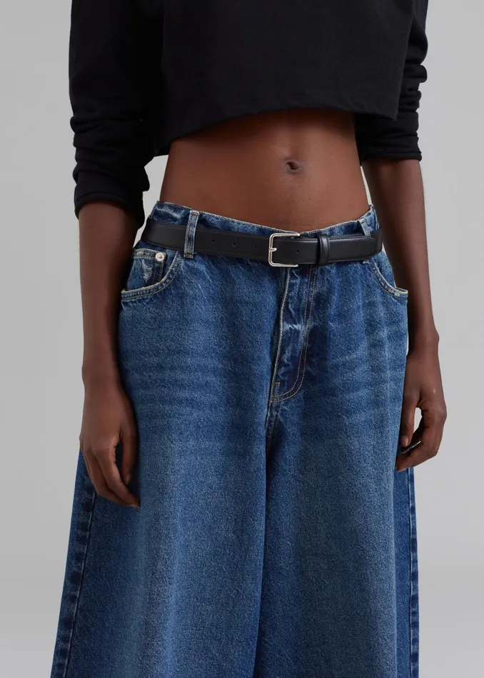 Women Sasha Wide Leg Jeans 8211 Dark Blue The Frankie Shop Bottoms