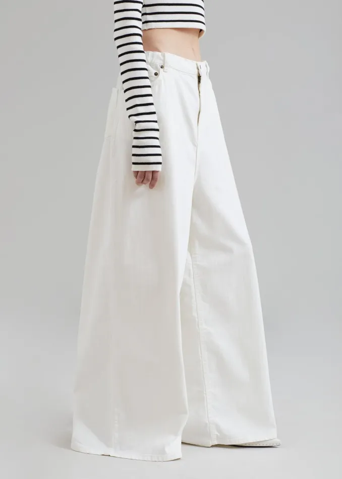 Women Sasha Wide Leg Jeans 8211 Off White The Frankie Shop Bottoms