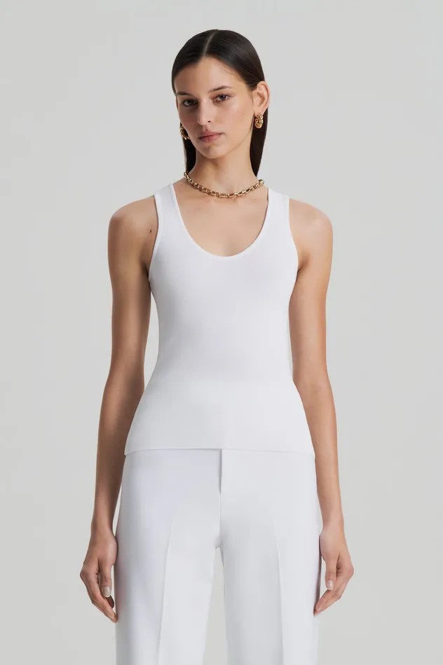 Women Scanlan Theodore CREPE KNIT SINGLET WHITE Knitwear Women Scanlan Theodore CREPE KNIT SINGLET WHITE Knitwear