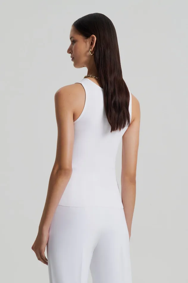 Women Scanlan Theodore CREPE KNIT SINGLET WHITE Knitwear Women Scanlan Theodore CREPE KNIT SINGLET WHITE Knitwear