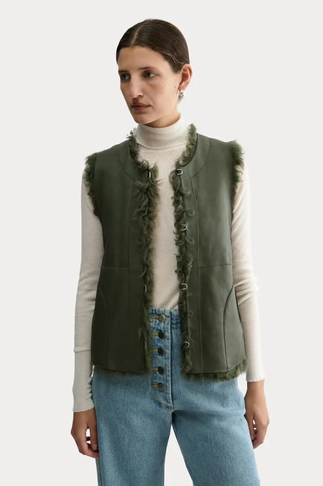 Women Scarves Hats Rachel Comey Shearling Beanie Olive Women Scarves Hats Rachel Comey Shearling Beanie Olive
