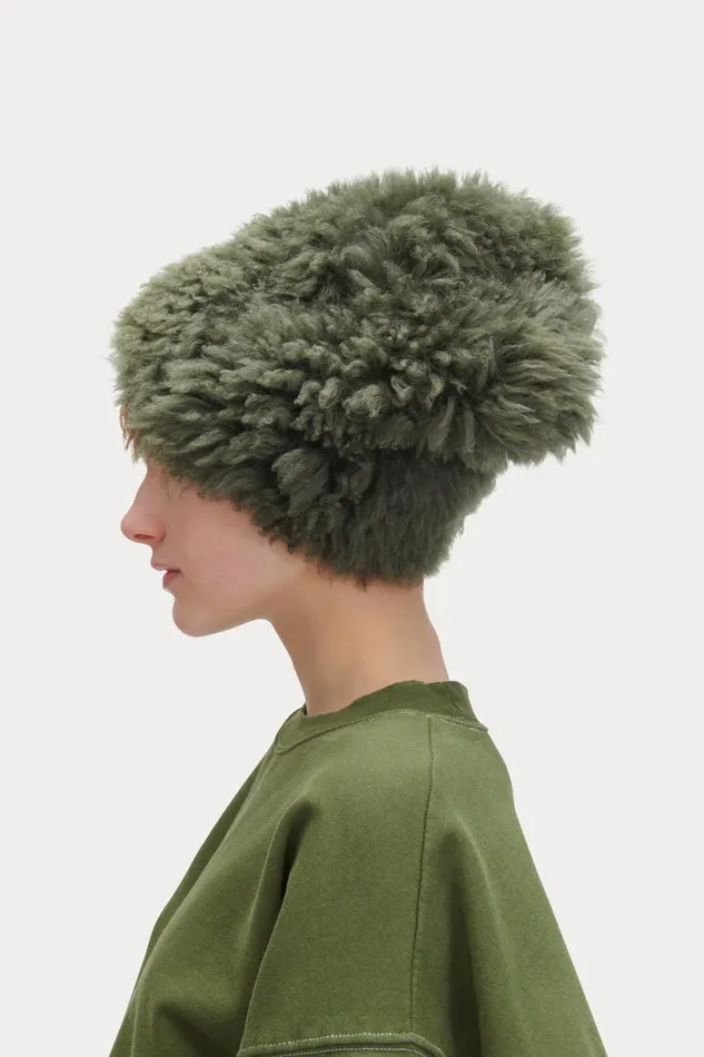 Women Scarves Hats Rachel Comey Shearling Beanie Olive Women Scarves Hats Rachel Comey Shearling Beanie Olive