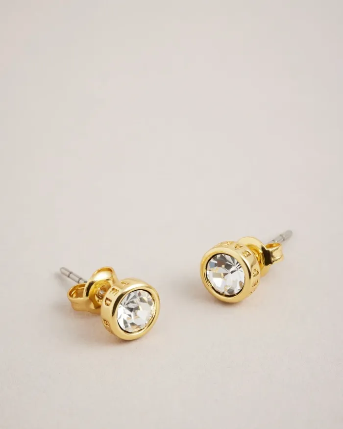 Women SINAA 8211 Round Stud Earrings Gold Colour Ted Baker Jewellery