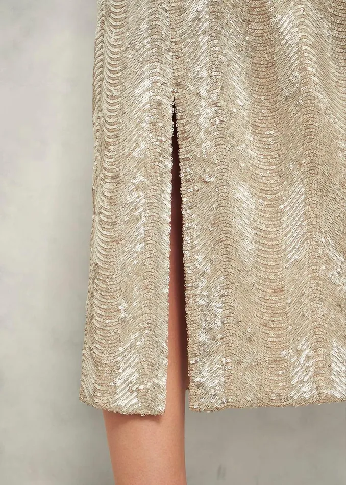 Women Skirts Hobbs Marlowe Sequin Skirt Silver